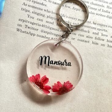 Resin name keychain