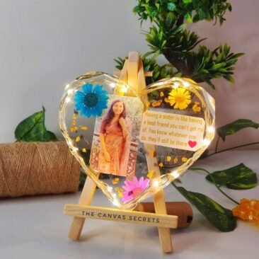 heart shape resin frame with easel stand