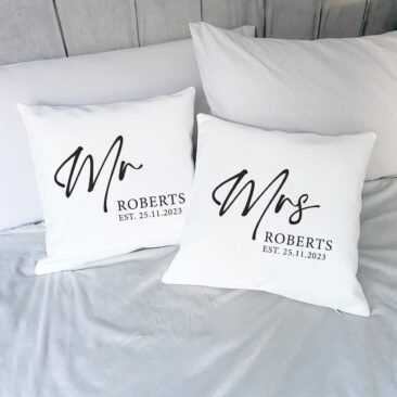 mr & mrs. customized cushion