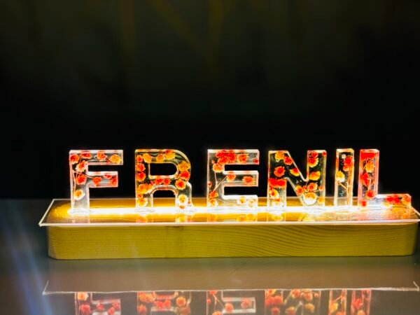 red rosses resin letter with led stand